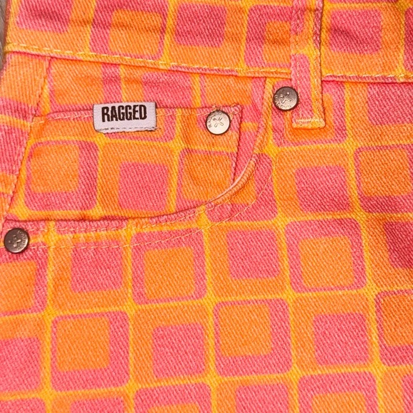 The Ragged Priest Pink and Orange Checkered Mini Skirt - Picture 6 of 6